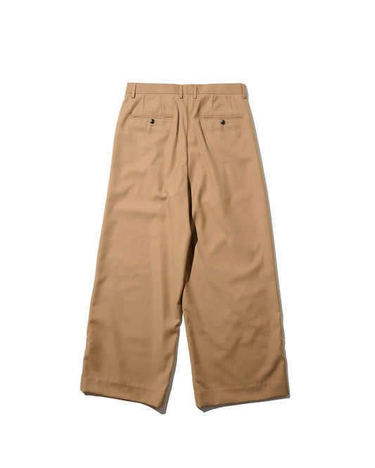 WIDE TWEED TROUSERS / TAN