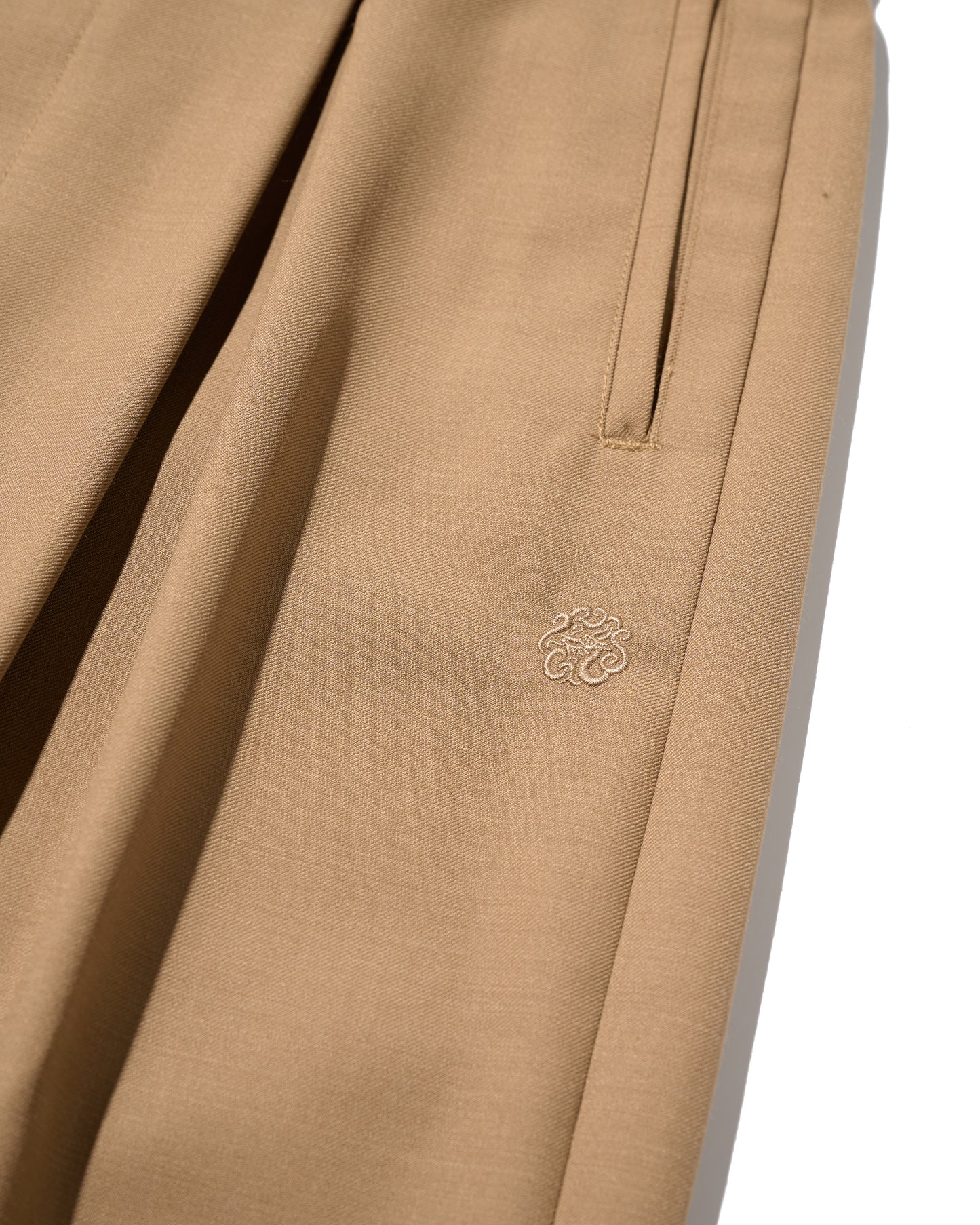WIDE TWEED TROUSERS / TAN