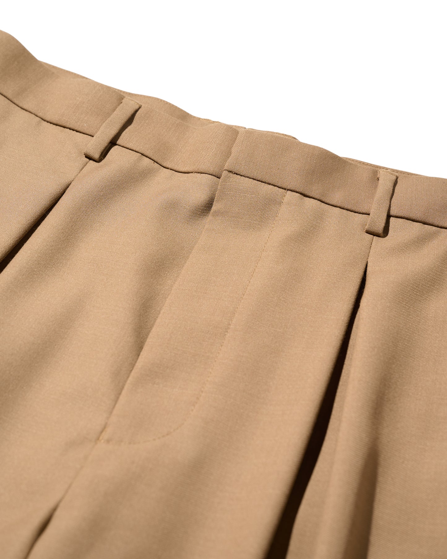 WIDE TWEED TROUSERS / TAN