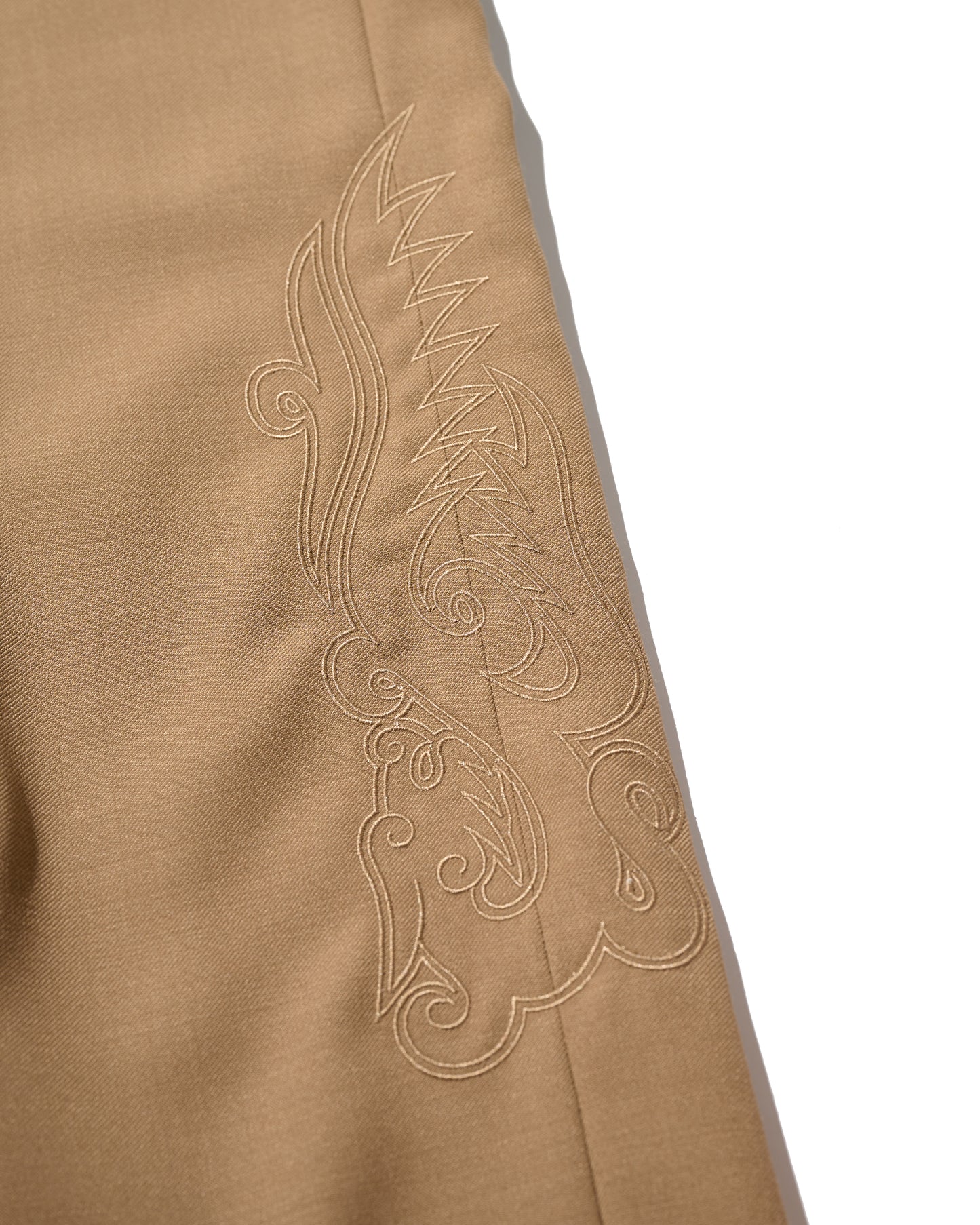 WIDE TWEED TROUSERS / TAN