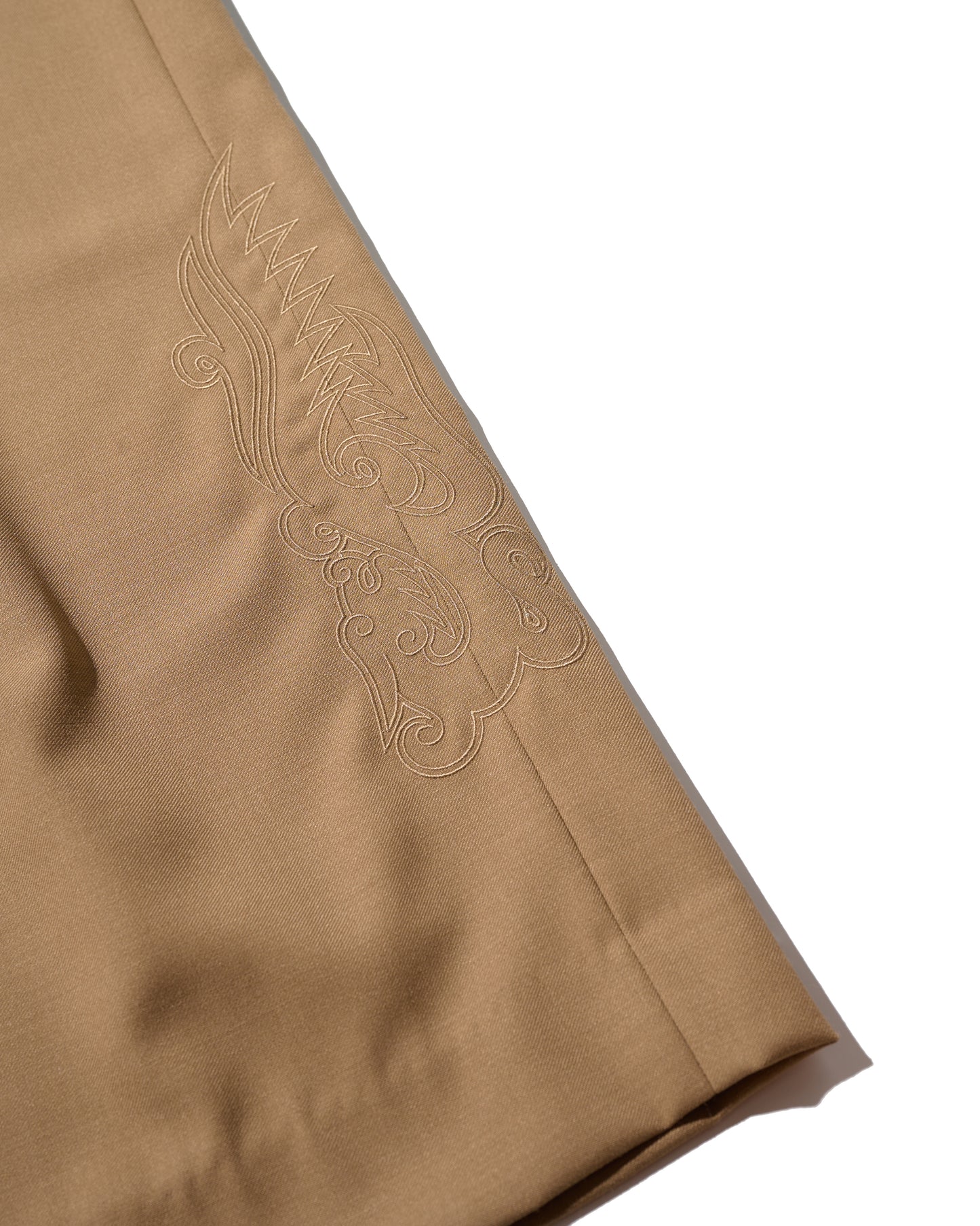 WIDE TWEED TROUSERS / TAN