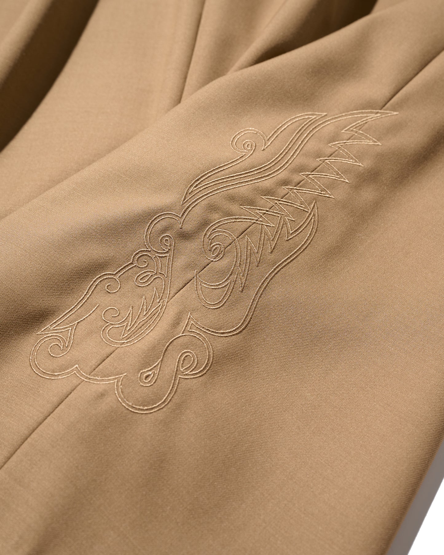 WIDE TWEED TROUSERS / TAN