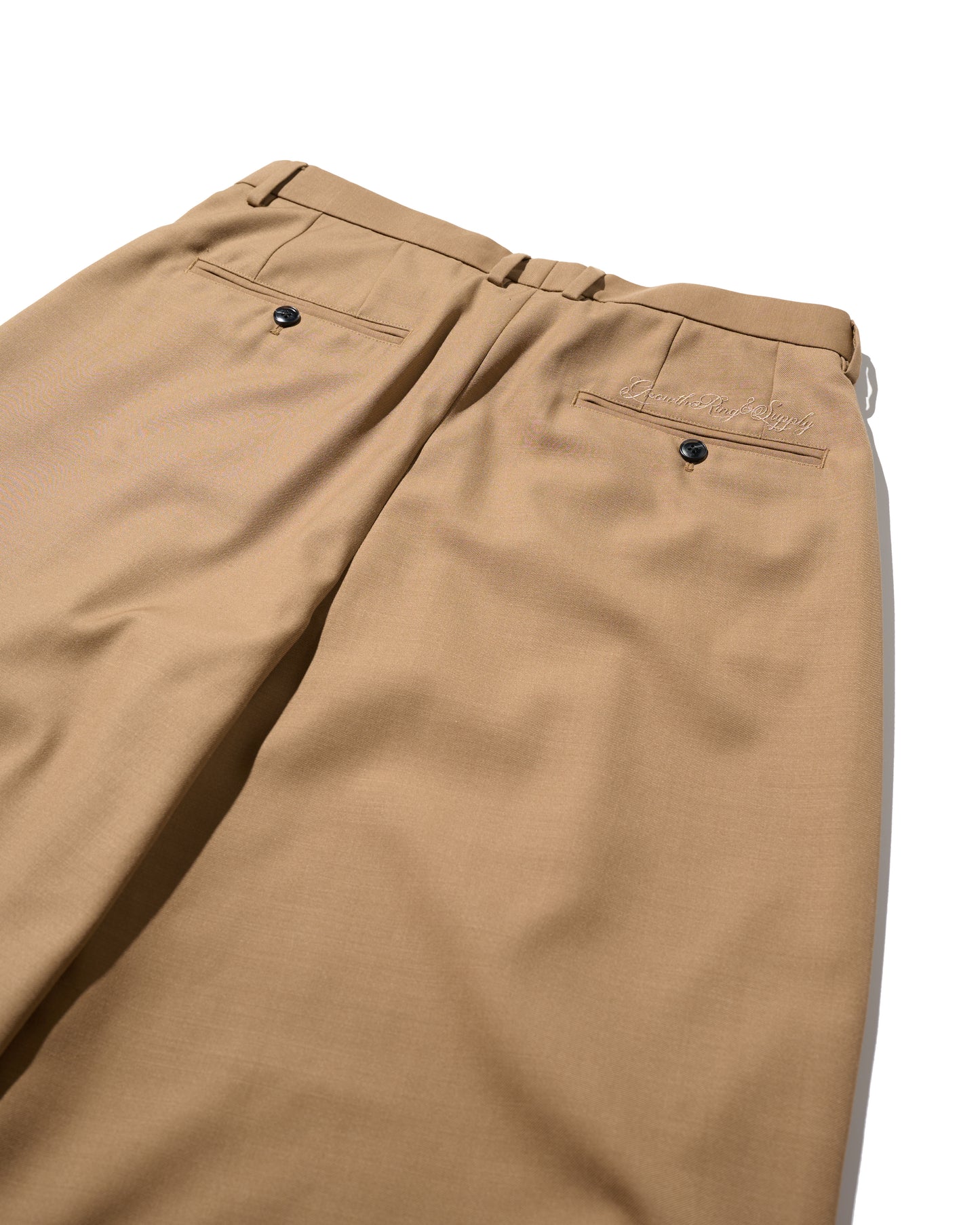 WIDE TWEED TROUSERS / TAN