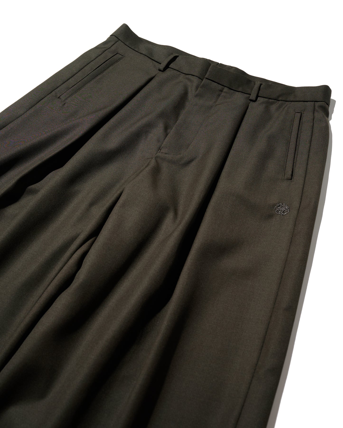 WIDE TWEED TROUSERS / COCOA BROWN