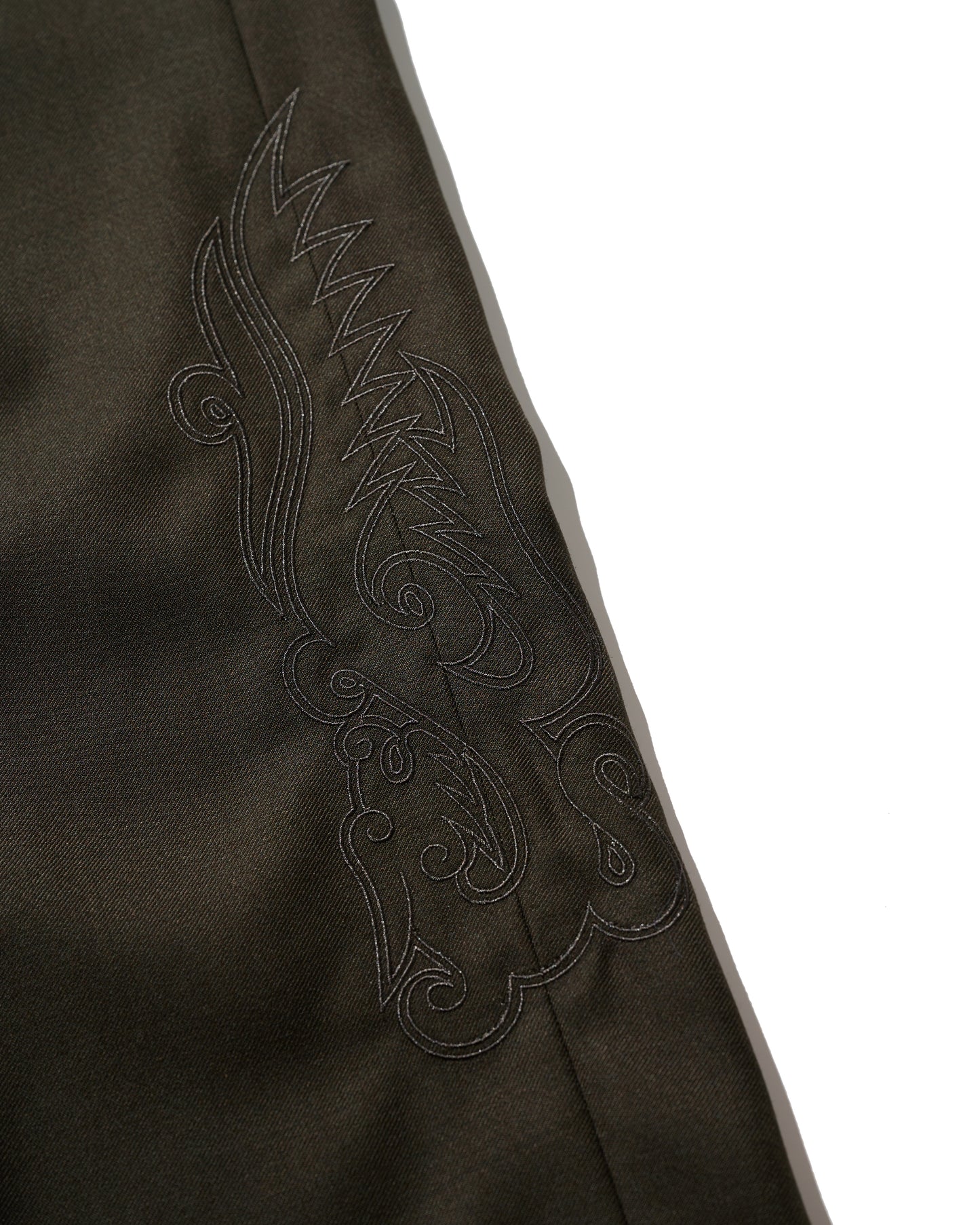 WIDE TWEED TROUSERS / COCOA BROWN