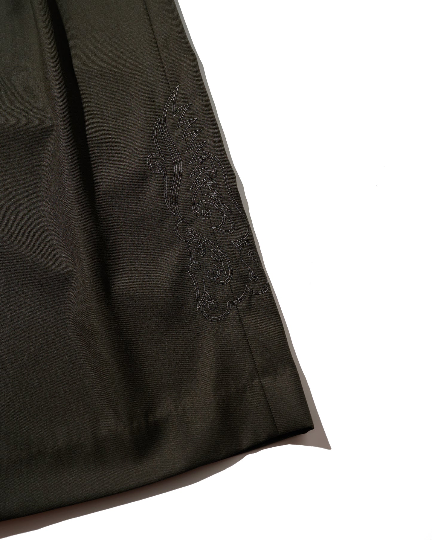 WIDE TWEED TROUSERS / COCOA BROWN
