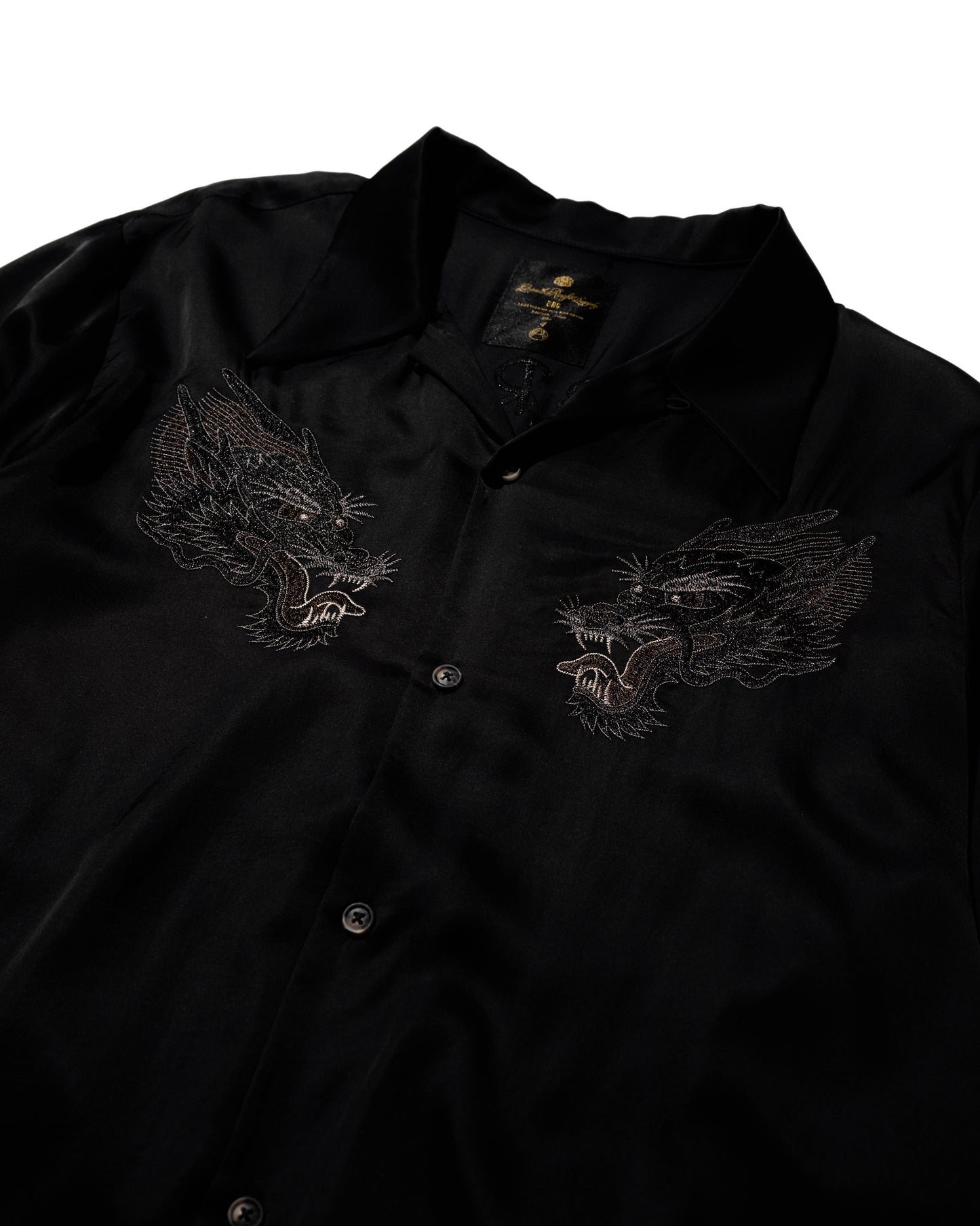 KOWLOON WALLED CITY SILK SHIRT / BLACK