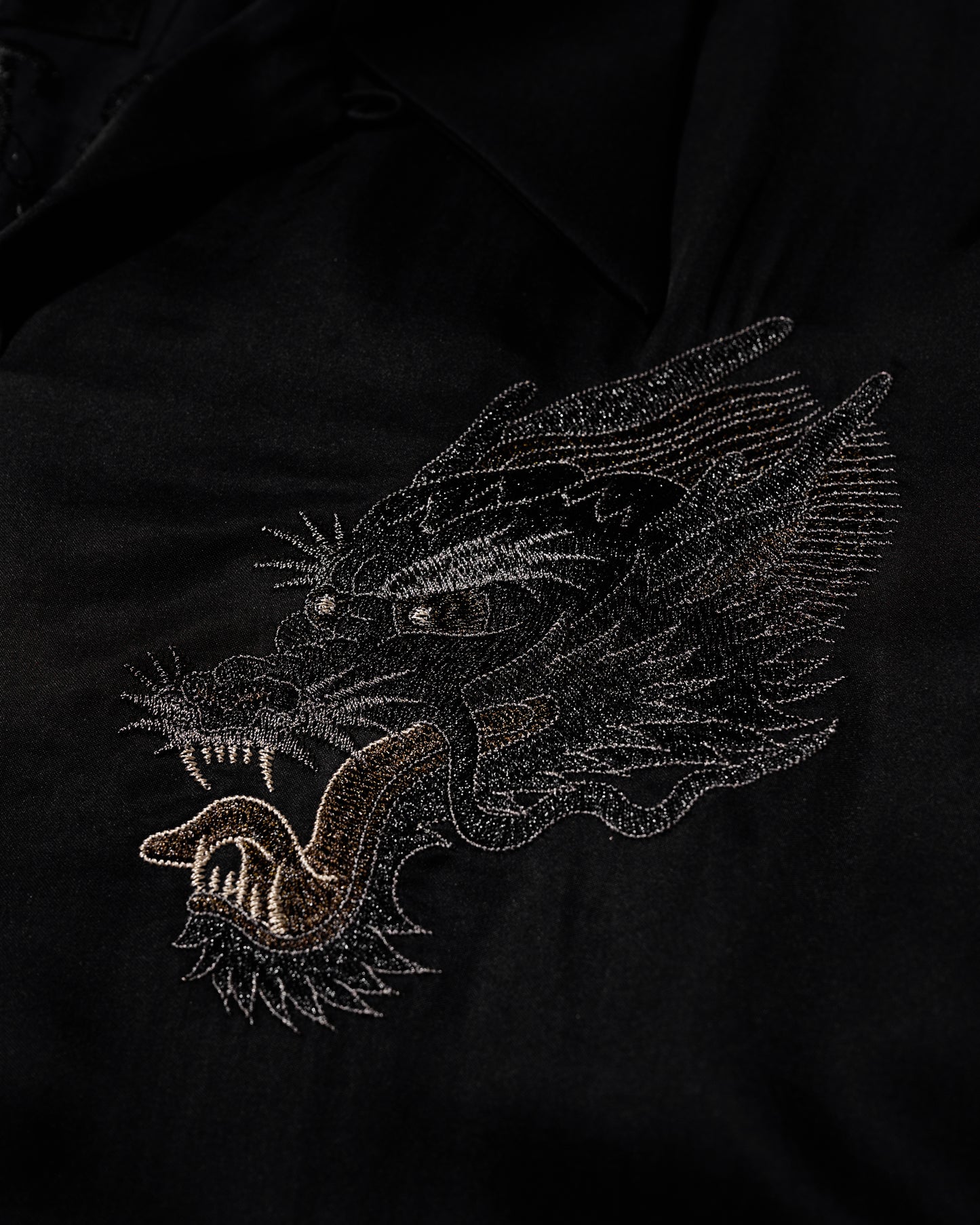 KOWLOON WALLED CITY SILK SHIRT / BLACK