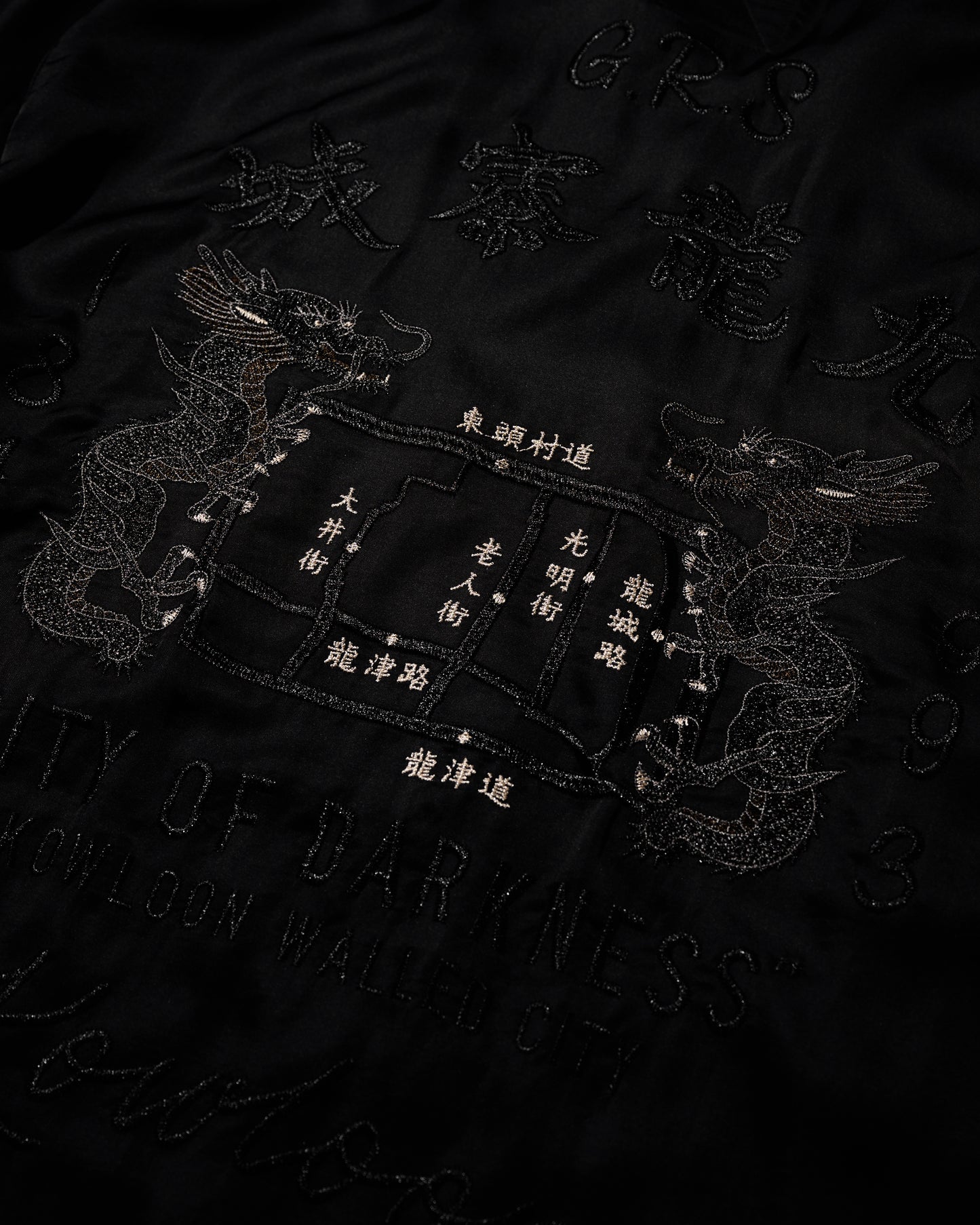 KOWLOON WALLED CITY SILK SHIRT / BLACK