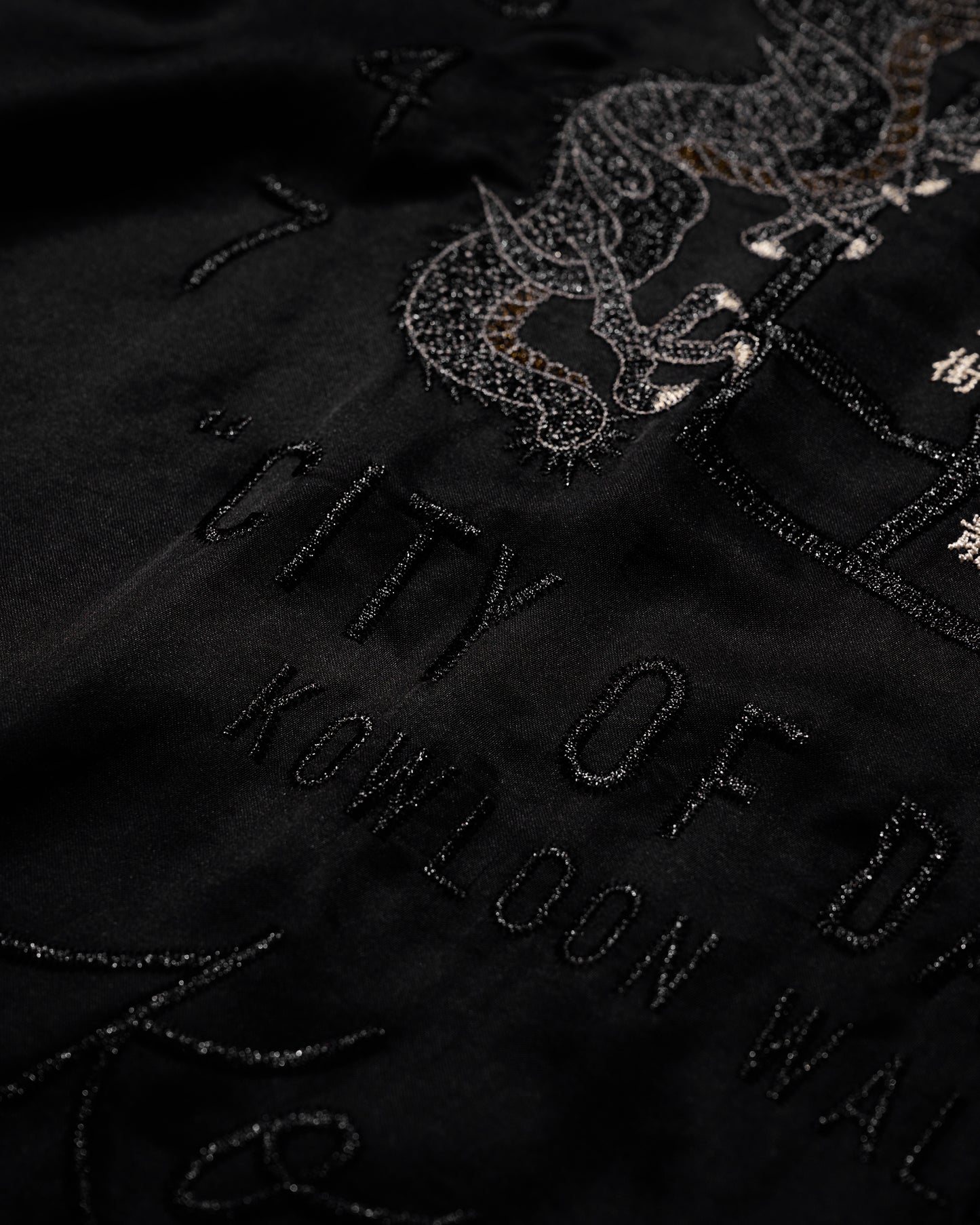 KOWLOON WALLED CITY SILK SHIRT / BLACK