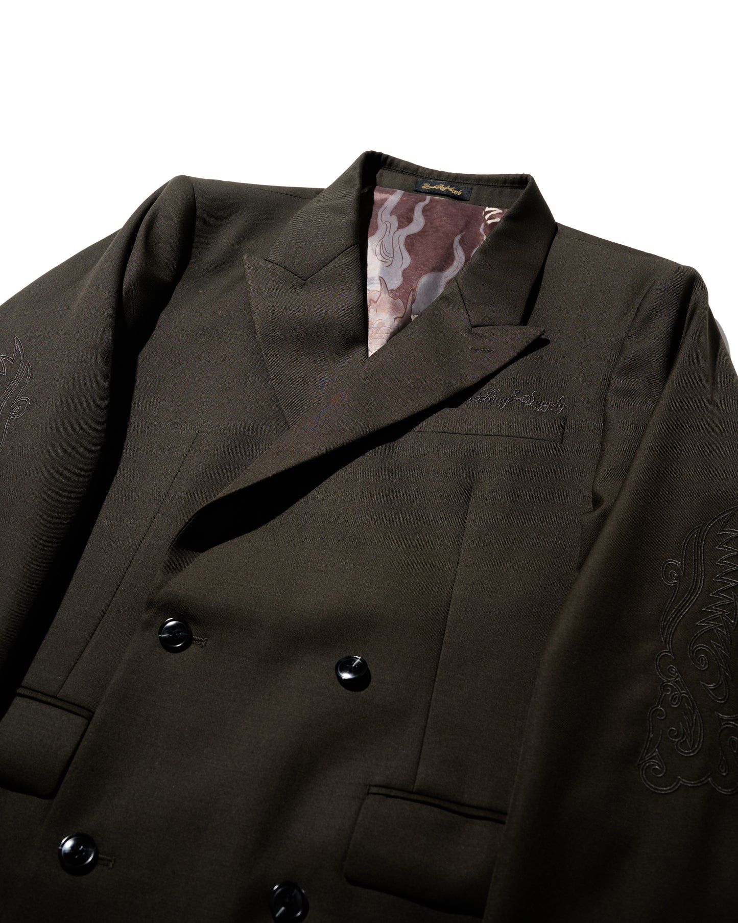 DOUBLE BREASTED TWEED BLAZER / COCOA BROWN