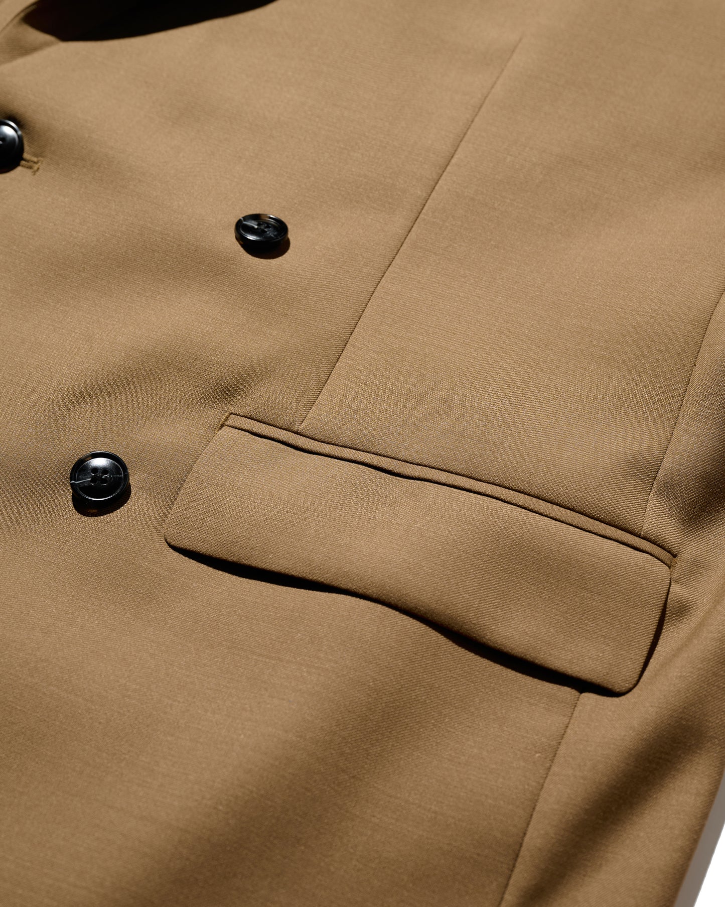 DOUBLE BREASTED TWEED BLAZER / TAN