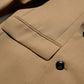 DOUBLE BREASTED TWEED BLAZER / TAN