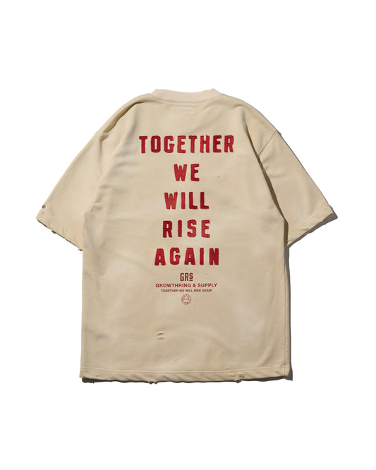 GRS FADED DISTRESSED KOWLOON TEE - RED ON WHITE