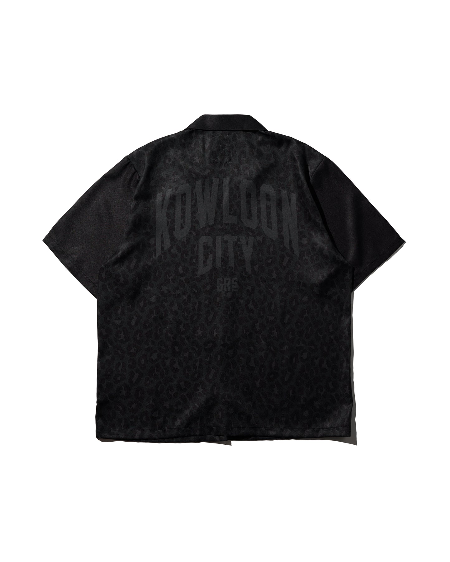 GRS BLACK LEOPARD OPEN COLLAR SHIRT / LEOPARD