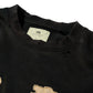 GRS FADED DISTRESSED RED KOWLOON TEE  - WHITE ON BLACK