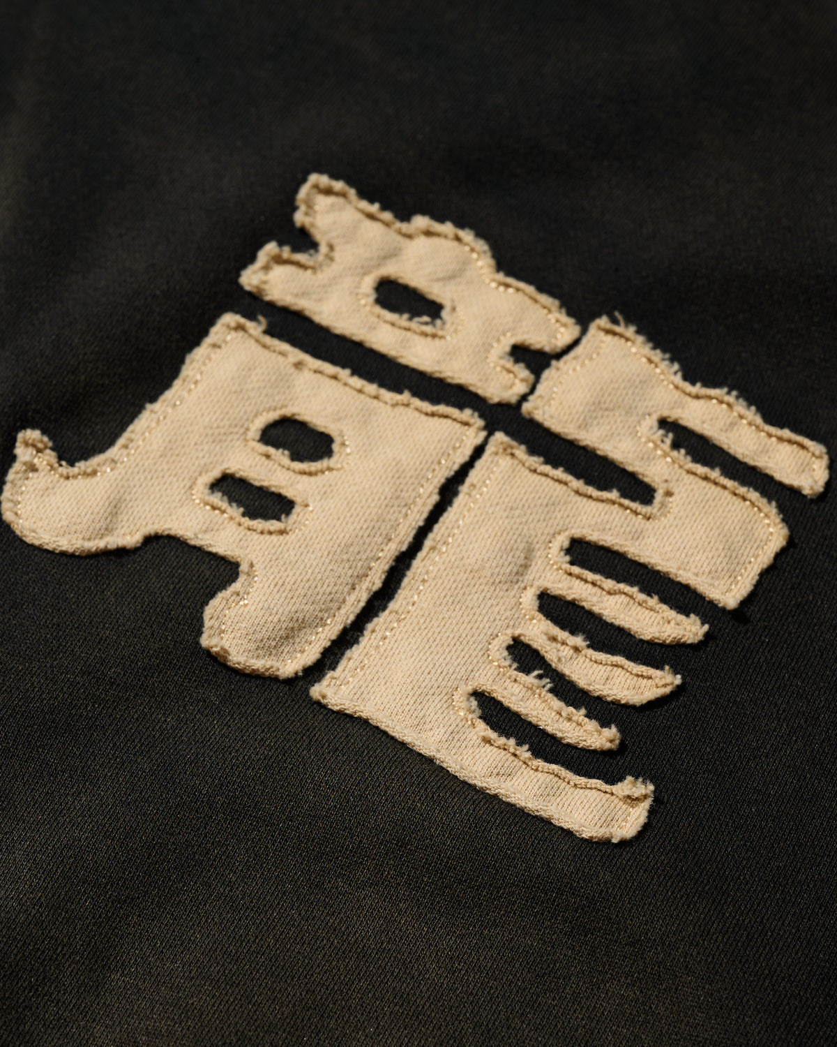 GRS FADED DISTRESSED RED KOWLOON TEE  - WHITE ON BLACK