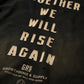 GRS FADED DISTRESSED RED KOWLOON TEE  - WHITE ON BLACK