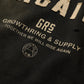 GRS FADED DISTRESSED RED KOWLOON TEE  - WHITE ON BLACK
