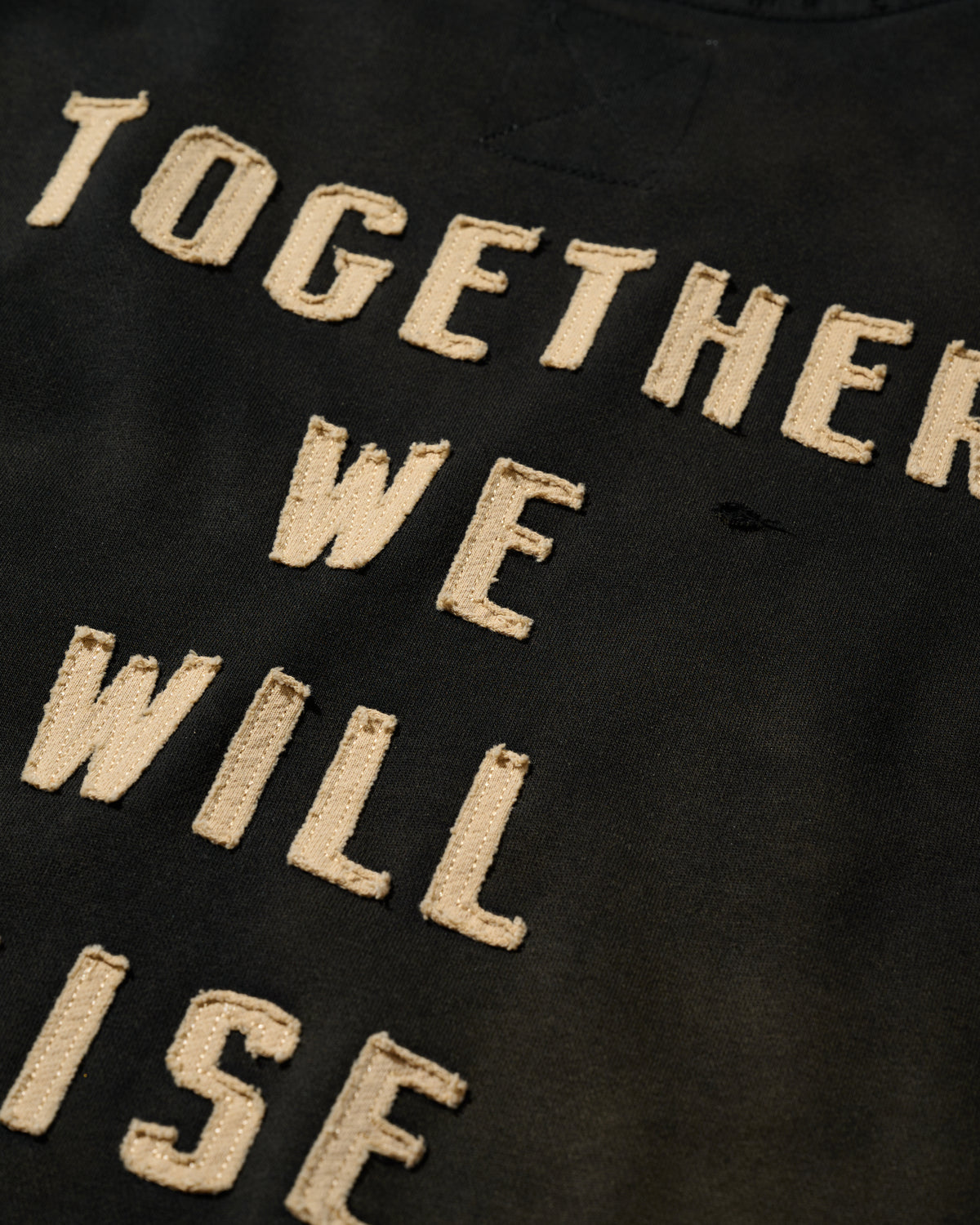 GRS FADED DISTRESSED RED KOWLOON TEE  - WHITE ON BLACK
