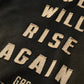 GRS FADED DISTRESSED RED KOWLOON TEE  - WHITE ON BLACK