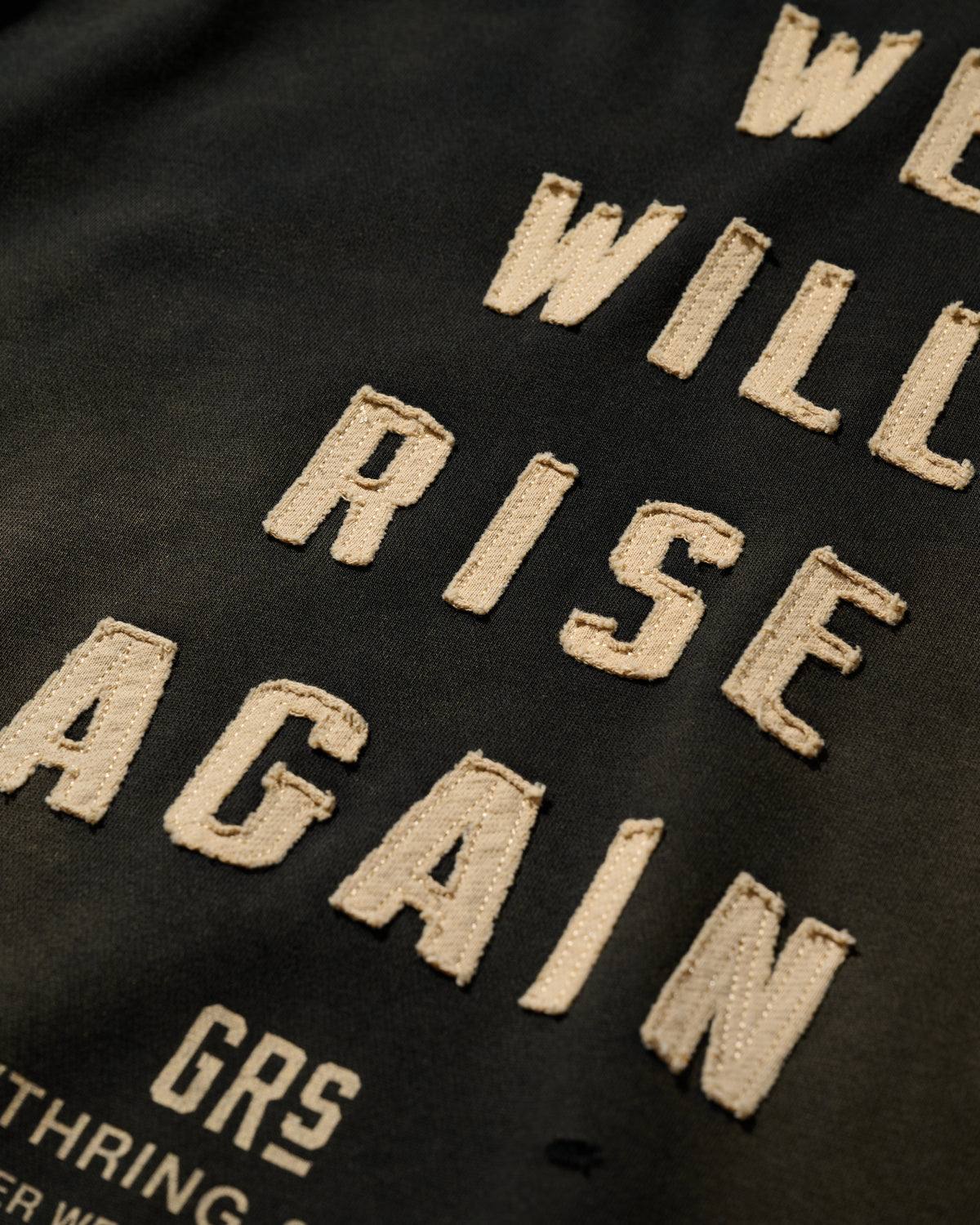 GRS FADED DISTRESSED RED KOWLOON TEE  - WHITE ON BLACK