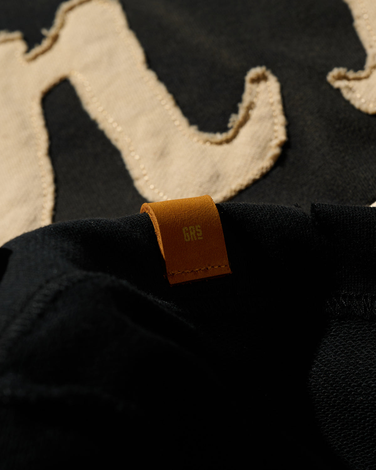 GRS FADED DISTRESSED RED KOWLOON TEE  - WHITE ON BLACK