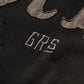 GRS FADED DISTRESSED RED KOWLOON TEE  - GREY ON BLACK