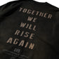GRS FADED DISTRESSED RED KOWLOON TEE  - GREY ON BLACK