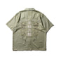 DOUBLE DRAGON OVERPRINT CREPE SHIRT / SAGE GREEN