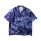 DRAGON & TIGER OVERPRINT CREPE SHIRT / INDIGO BLUE