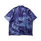 DRAGON & TIGER OVERPRINT CREPE SHIRT / INDIGO BLUE