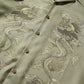 DOUBLE DRAGON OVERPRINT CREPE SHIRT / SAGE GREEN