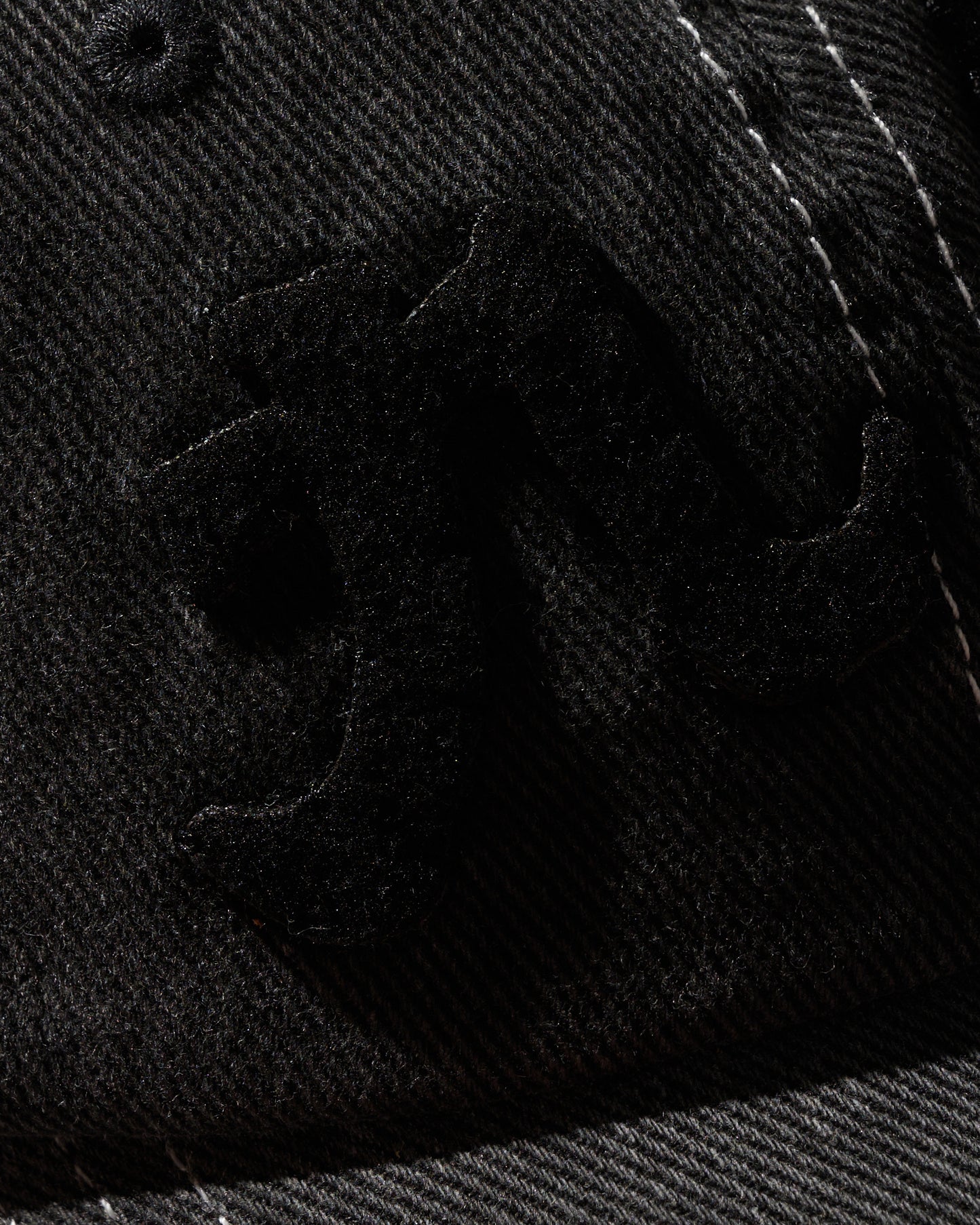 GRS FADED WASHED QUILTED KOWLOON CAP / BLACK ON WHITE