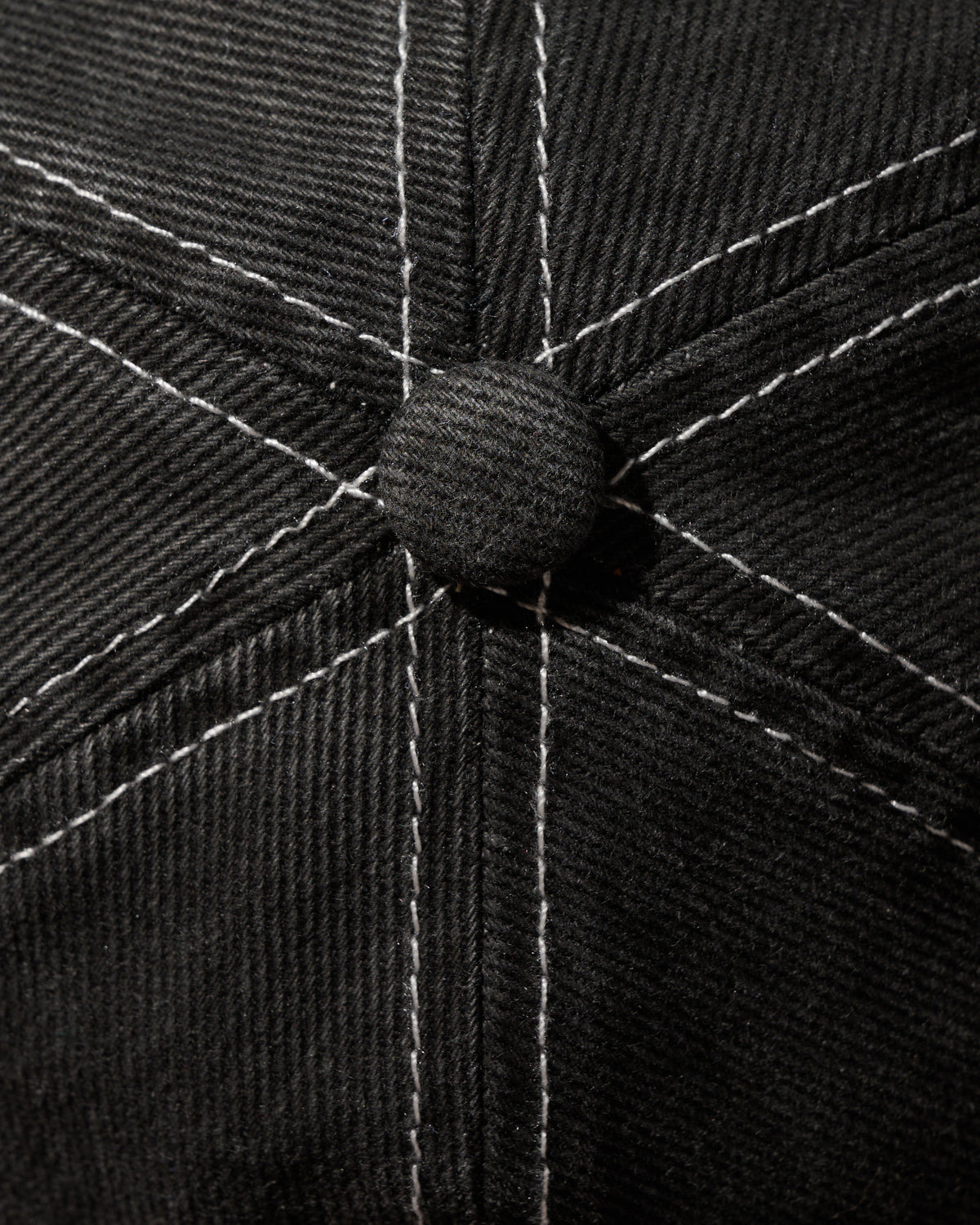 GRS FADED WASHED QUILTED KOWLOON CAP / BLACK ON WHITE