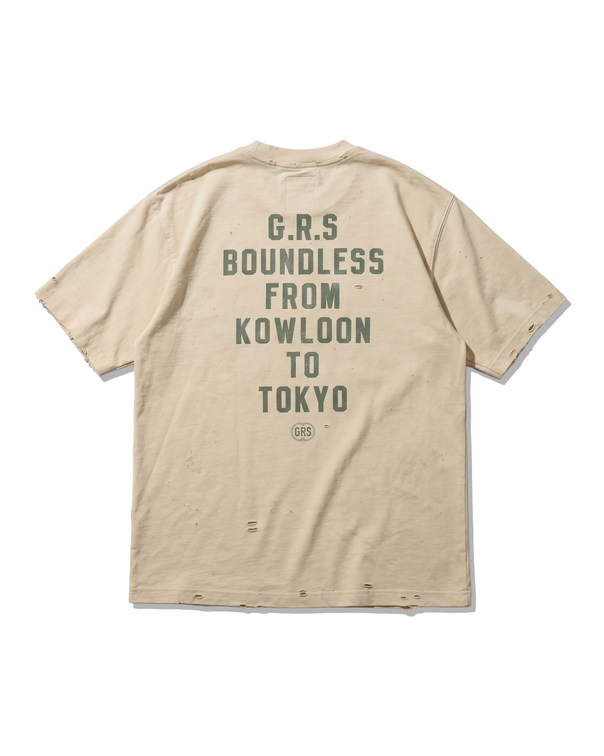 F&P FADED DISTRESSED KOWLOON "FREEDOM" TEE / VINTAGE WHITE