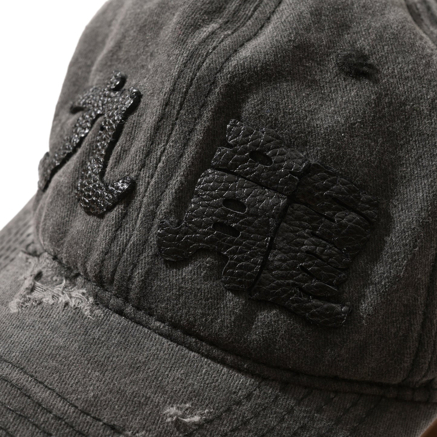 [RESTOCK PRE-ORDER] CITY OF DARKNESS FADED WASHED DISTRESSED LEATHER IN BLACK “KOWLOON” CAP