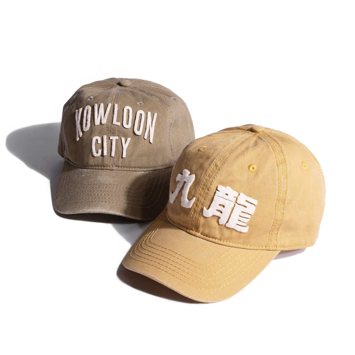 Faded Washed Hand Quilted “Kowloon” Cap / Faded Yellow