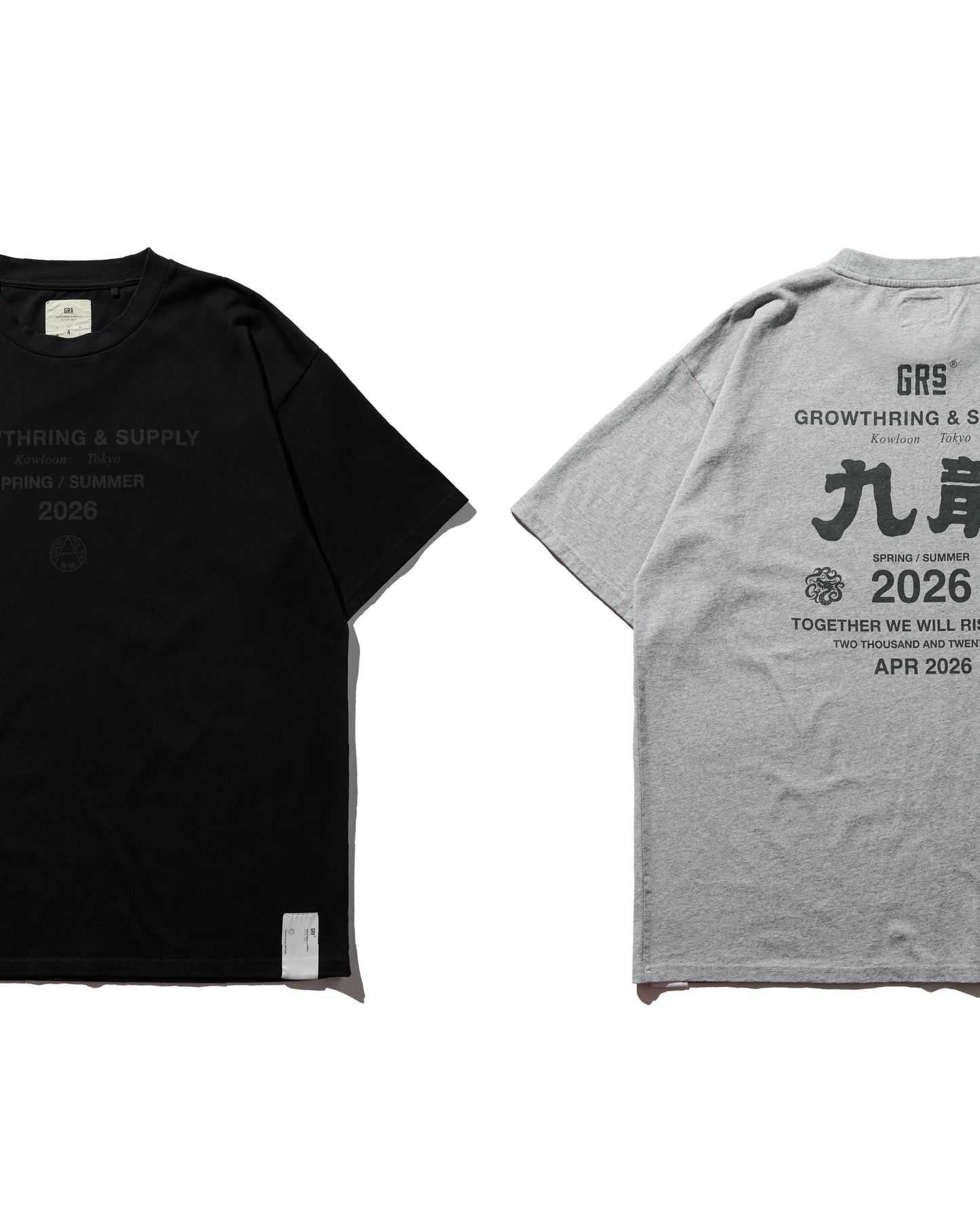 2026 CREW TEE SET 02 (SET OF 2 PIECES) / Black+Grey
