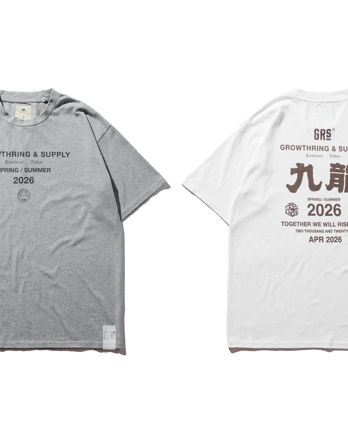 2026 CREW TEE SET 03 (SET OF 2 PIECES) / Grey+White