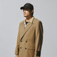 DOUBLE BREASTED TWEED BLAZER / TAN