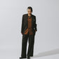 DOUBLE BREASTED TWEED BLAZER / COCOA BROWN