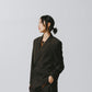 DOUBLE BREASTED TWEED BLAZER / COCOA BROWN