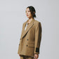 DOUBLE BREASTED TWEED BLAZER / TAN