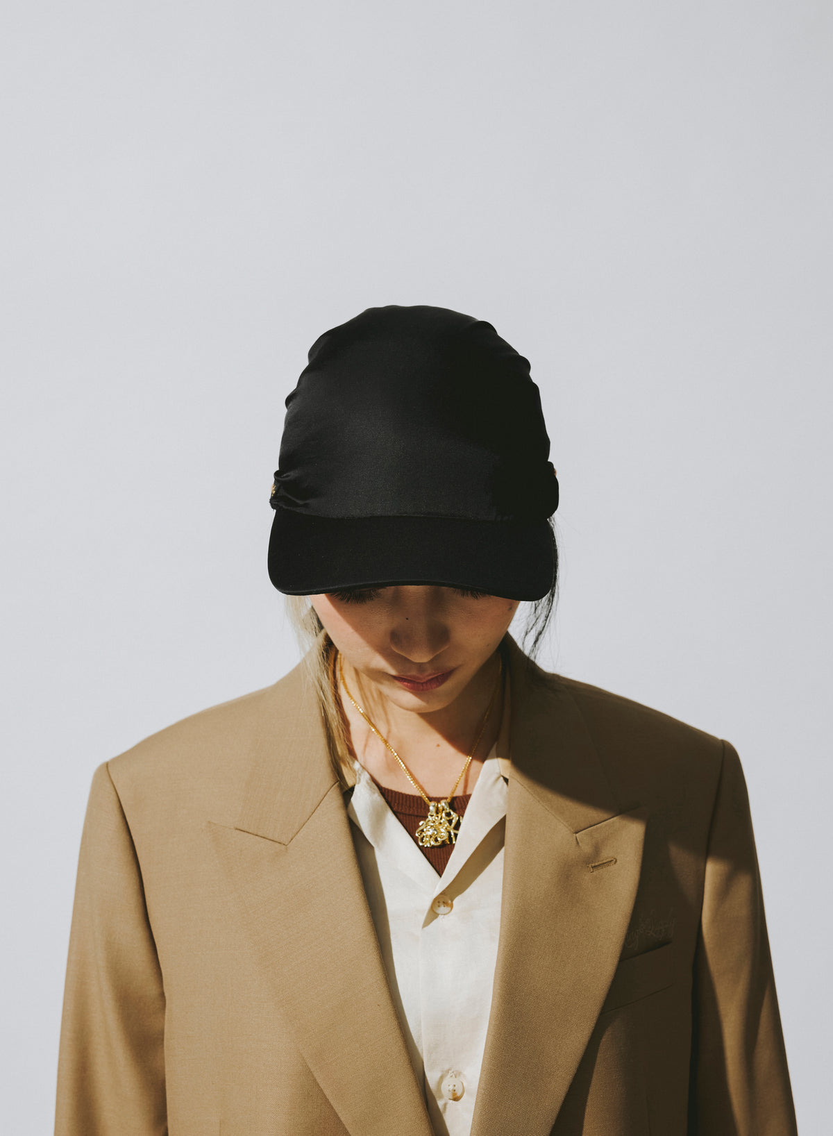 BLACK LABEL SILK BANDANA CAP / BLACK