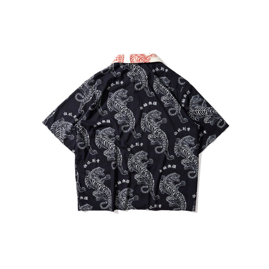 [Pre-order] GRS X 59TATTOO UPHILL TIGER PATTERN SHIRT / BLACK & WHITE