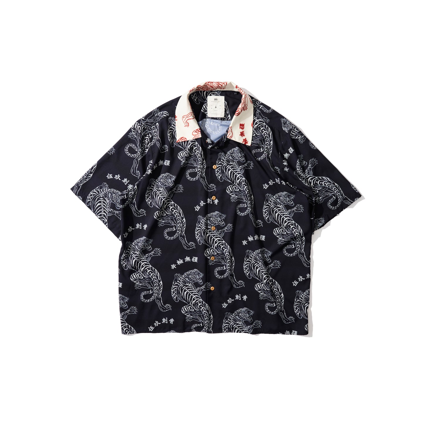 [Pre-order] GRS X 59TATTOO UPHILL TIGER PATTERN SHIRT / BLACK & WHITE