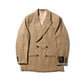 DOUBLE BREASTED TWEED BLAZER / TAN