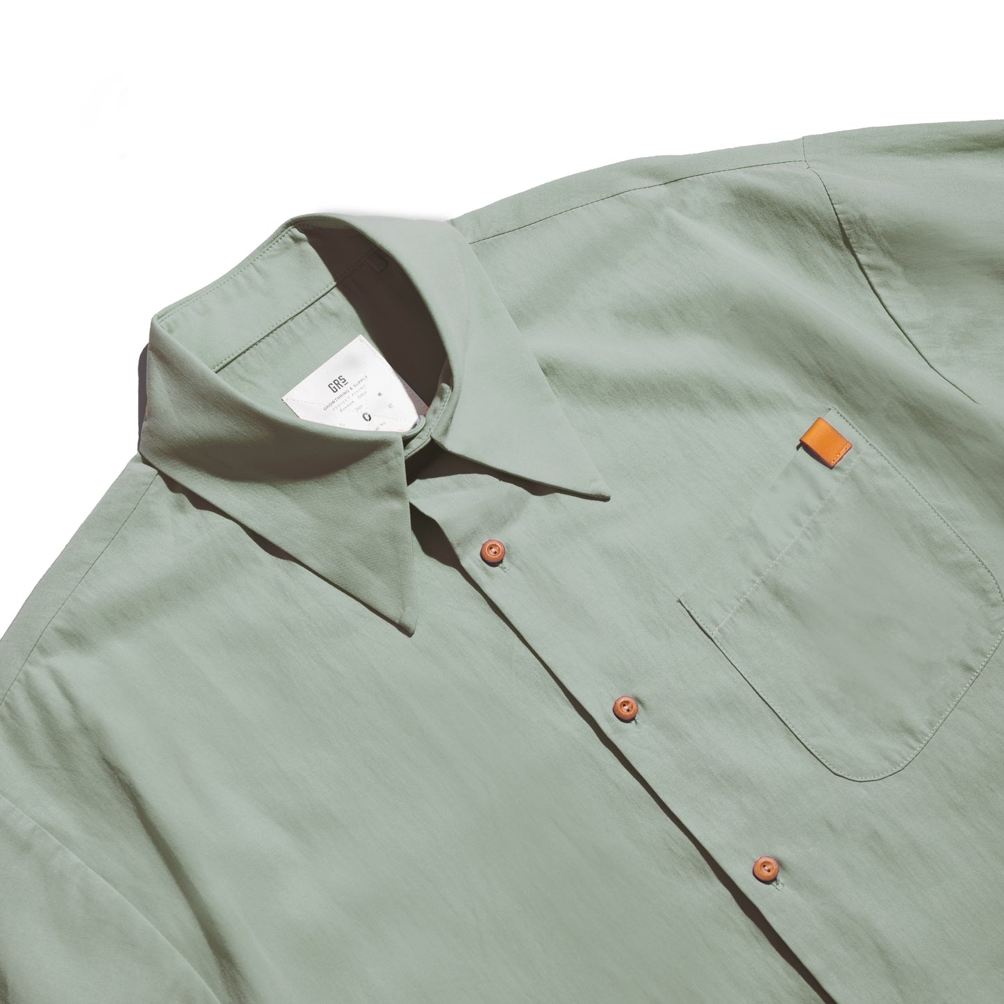 Faded Color S/S Pocket Big Shirt / Sage Green