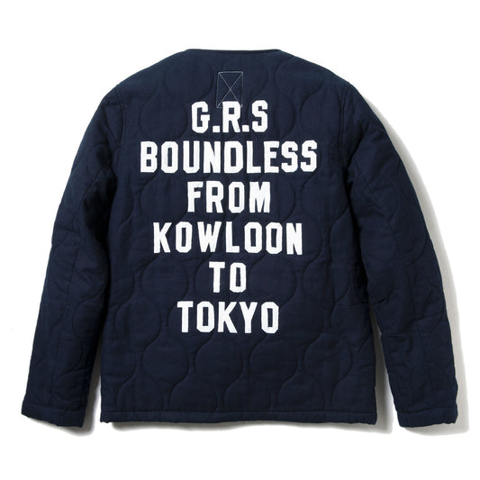 BOUNDLESS SERIES - HAND PAINTED SASHIKO QUILTED JACKET by HK SIGN PAINTER MAN LUK